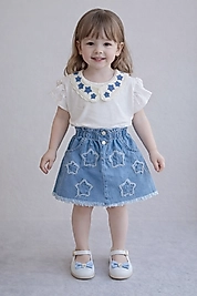 3-10 yaş arası kot etekli takım