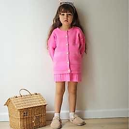 Kız çocuk triko etekli ceketli takım