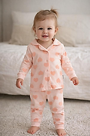 Kalp desenli pijama takım