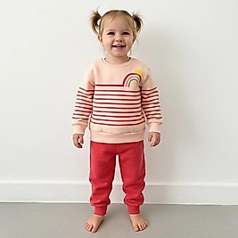 Mürdüm gökkuşağı baskılı takım