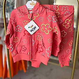 Kız bebek alt üst fermuar detaylı takım