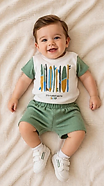 Erkek bebek 6-9 aylık şortlu takım
