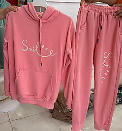 Smile baskılı pembe takım