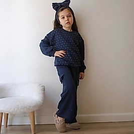 Taşlı kargo cepli lacivert takım