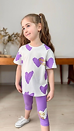 3-8 yaş arası paris baskılı simli kaprili takım