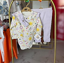 Kız bebek bandanalı takım