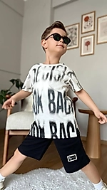 5-14 yaş arası pamuk kumaş şortlu takım