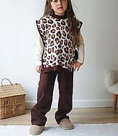 3 parça kahverengi triko takım