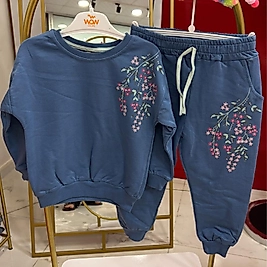 Kız çocuk lacivert taşlı takım