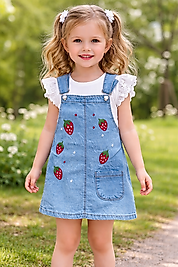 Kot elbise 4/5 yaş iç tişörtlü