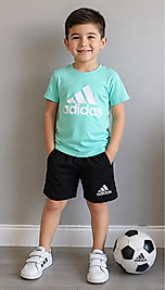 Pamuklu Adidas'lı şortlu takım