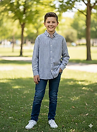 Erkek çocuk gömlek siyah çizgili