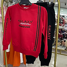 Galaxy baskılı takım