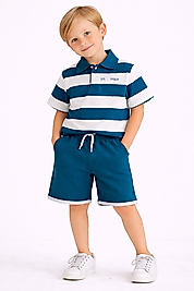 9-10 yaş nefes alan kumaş şortlu takım