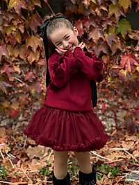 ponpon detaylı üst şardonlu tütü etekli takım