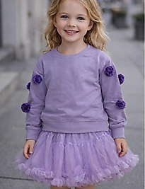 3-10 yaş kol detaylı tütü etekli takım