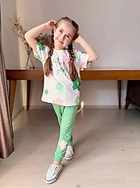 4-5 5-6 yaş uzun alt pamuk kumaş natures takım