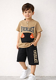7-10 yaş Everlast yazılı erkek şortlu takım