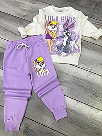 Mor lola bugs baskılı takım