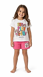 2-6 yaş arası sun play sun pamuklu şortlu takım
