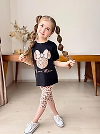 5-7 yaş arası pamuk kumaş minnie kaprili takım
