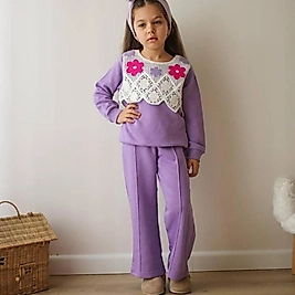 İşleme detaylı bol paça alt üst takım