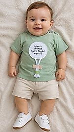 Muslim kumaş şortlu erkek bebek takım