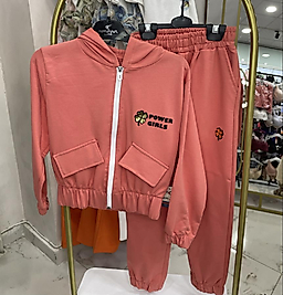 Power girls baskılı ceketli takım