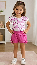 Pamuklu şortlu takım