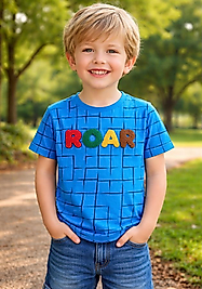 3-8 yaş mavi erkek çocuk tişört