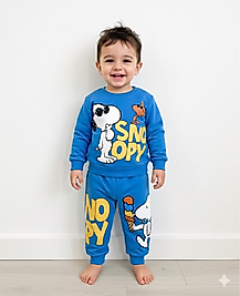 Snoopy baskılı mavi takım