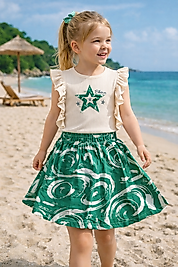 3-6 yaş arası etek tşört takım