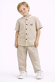 2-3-5 yaş keten gömlek pantolon takım