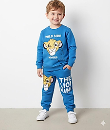 Wild side baskılı mavi takım