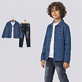 10/13 yaş üçlü erkek çocuk pantolonlu takım