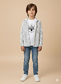 mavi kot pantolonlu kısa kollu tişörtlü üçlü erkek takımı