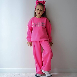 5/6 kaldı Boncuktan chic baskılı takım