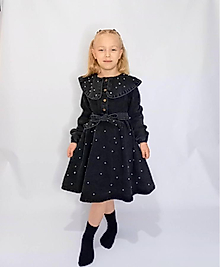 Taşlı siyah kot elbise