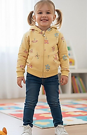 Sarı pembe çiçekli ceket