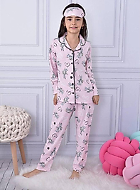 Tavşan baskılı kız çocuk gecelik