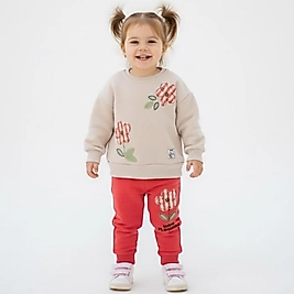 Çiçek baskılı takım