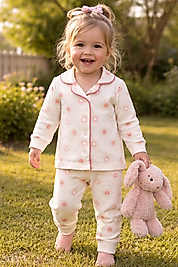 Güneş baskılı kız bebek pijama takımı