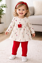 Çiçek baskılı mevsimlik 2'li takım