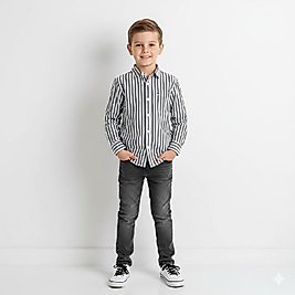 siyah kot pantolon çizgili gömlekli takım