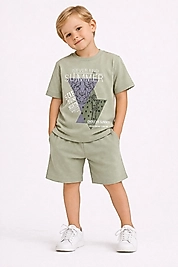 Pamuk kumaş 5-6 yaş şortlu takım