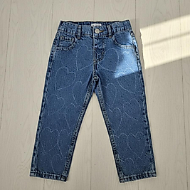 Kalp desenli kot pantolon