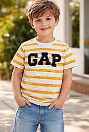 3-11 yaş arası GAP sarı çizgili erkek çocuk tişört