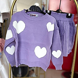 Kalpli mor triko etekli takım