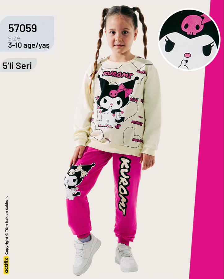 KUROMİ KIZ ÇOCUK ALT ÜST TAKIM 57059
