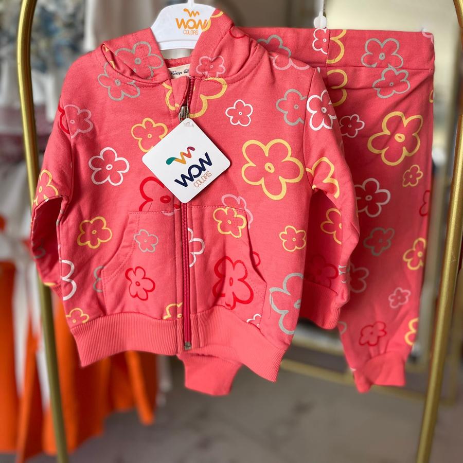 Kız bebek alt üst fermuar detaylı takım